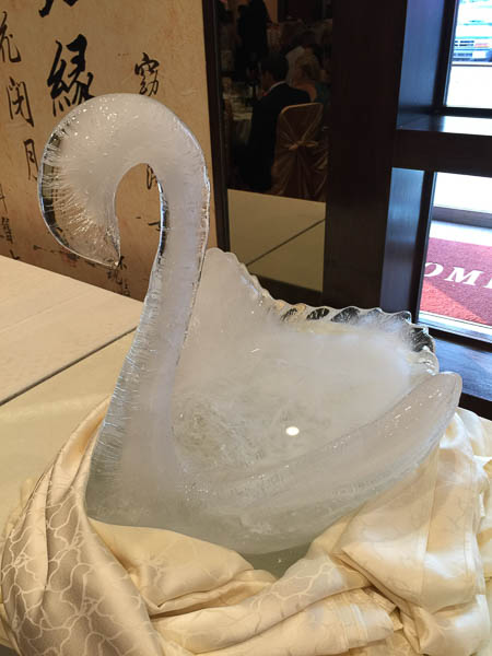 Ice sculptured swan